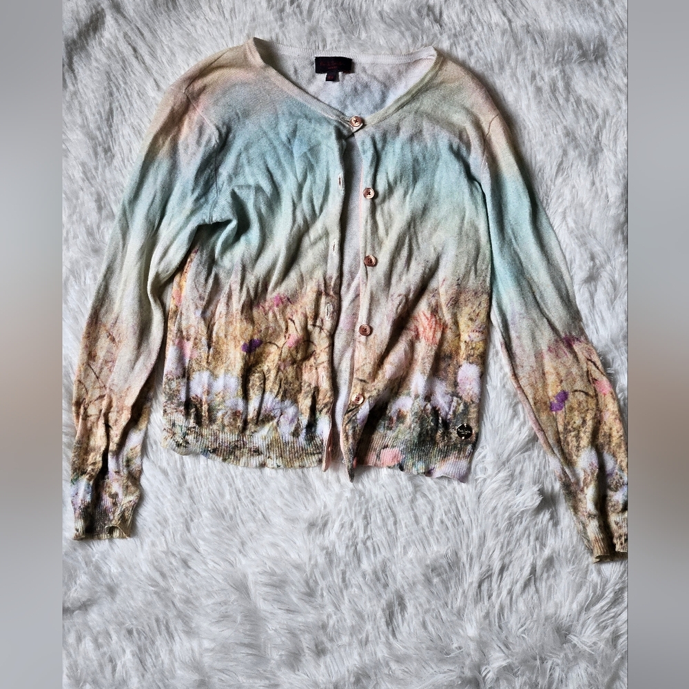 Paul Smith Junior Size 6 Fall Floral Gradient Cardigan